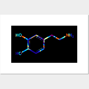 Psychedelic Dopamine Molecule Posters and Art